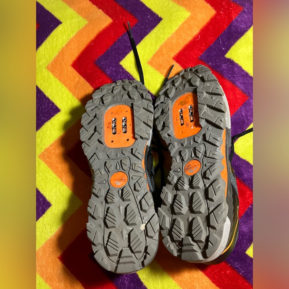 Pearl Izumi Mens X-Alp Seek V Black Grey Orange Bike Clip-In Shoes EUR 46 US 7.5 - Picture 8 of 9